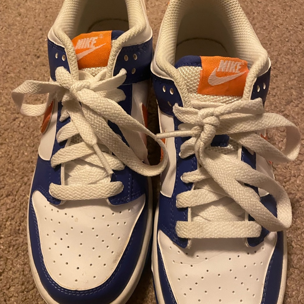 Nike Kids Sneakers in Blue, White, and Orange